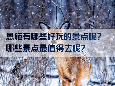 恩施有哪些好玩的景点呢？哪些景点最值得去呢？