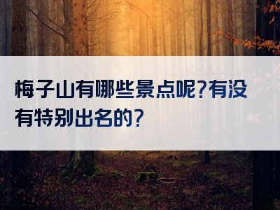梅子山有哪些景点呢？有没有特别出名的？