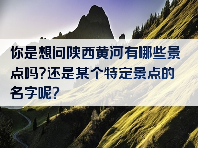 你是想问陕西黄河有哪些景点吗？还是某个特定景点的名字呢？