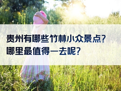 贵州有哪些竹林小众景点？哪里最值得一去呢？
