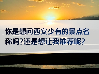 你是想问西安少有的景点名称吗？还是想让我推荐呢？