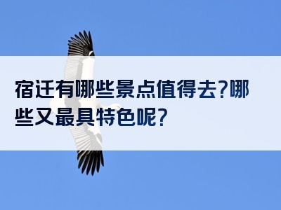 宿迁有哪些景点值得去？哪些又最具特色呢？