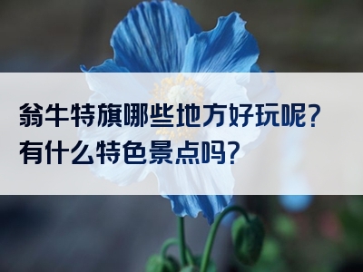 翁牛特旗哪些地方好玩呢？有什么特色景点吗？