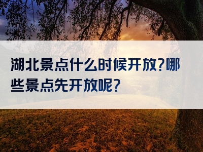 湖北景点什么时候开放？哪些景点先开放呢？