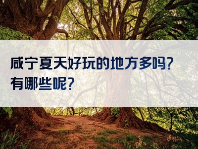 咸宁夏天好玩的地方多吗？有哪些呢？