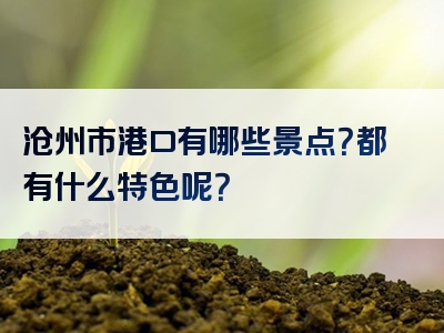 沧州市港口有哪些景点？都有什么特色呢？