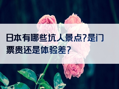 日本有哪些坑人景点？是门票贵还是体验差？