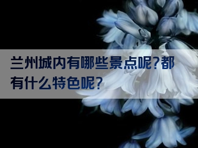 兰州城内有哪些景点呢？都有什么特色呢？