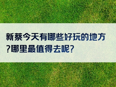 新蔡今天有哪些好玩的地方？哪里最值得去呢？