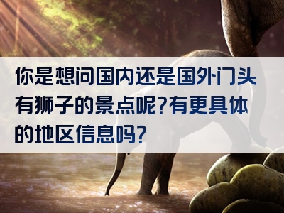 你是想问国内还是国外门头有狮子的景点呢？有更具体的地区信息吗？