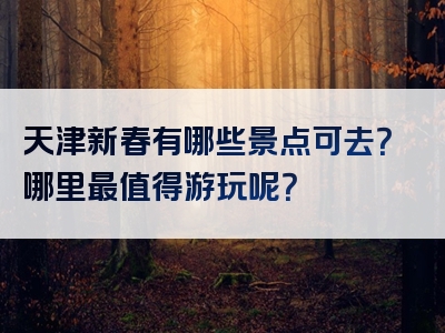 天津新春有哪些景点可去？哪里最值得游玩呢？