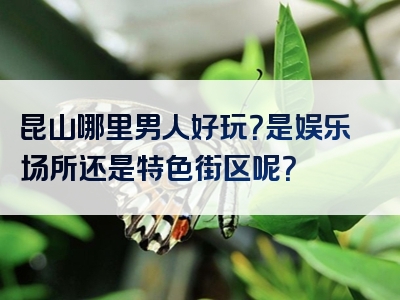 昆山哪里男人好玩？是娱乐场所还是特色街区呢？