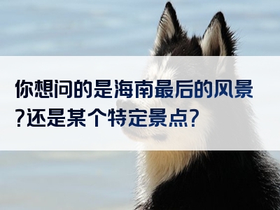 你想问的是海南最后的风景？还是某个特定景点？