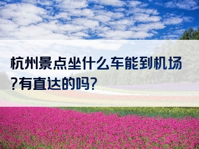 杭州景点坐什么车能到机场？有直达的吗？