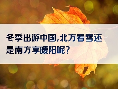 冬季出游中国，北方看雪还是南方享暖阳呢？