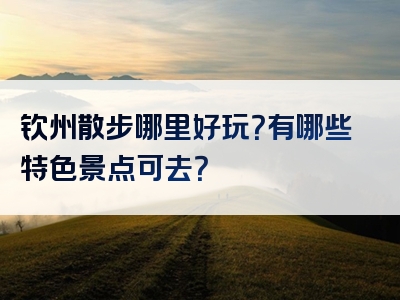 钦州散步哪里好玩？有哪些特色景点可去？