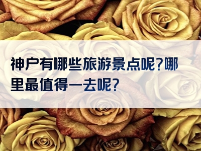 神户有哪些旅游景点呢？哪里最值得一去呢？