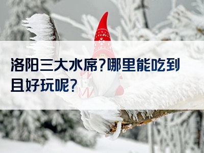 洛阳三大水席？哪里能吃到且好玩呢？