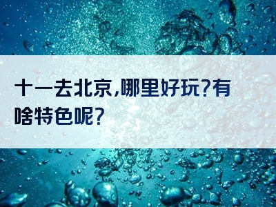 十一去北京，哪里好玩？有啥特色呢？