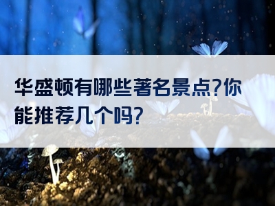华盛顿有哪些著名景点？你能推荐几个吗？