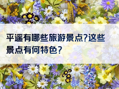 平遥有哪些旅游景点？这些景点有何特色？