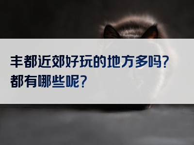 丰都近郊好玩的地方多吗？都有哪些呢？