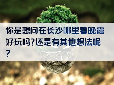 你是想问在长沙哪里看晚霞好玩吗？还是有其他想法呢？