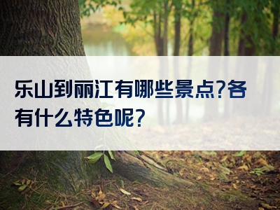乐山到丽江有哪些景点？各有什么特色呢？