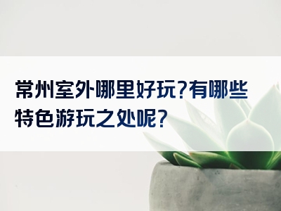 常州室外哪里好玩？有哪些特色游玩之处呢？