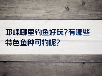 邛崃哪里钓鱼好玩？有哪些特色鱼种可钓呢？