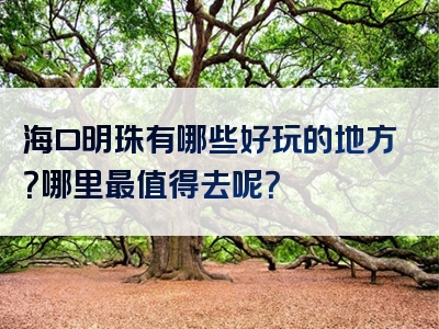 海口明珠有哪些好玩的地方？哪里最值得去呢？