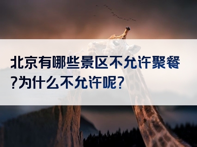 北京有哪些景区不允许聚餐？为什么不允许呢？