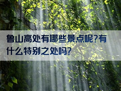 鲁山高处有哪些景点呢？有什么特别之处吗？