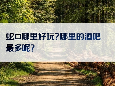 蛇口哪里好玩？哪里的酒吧最多呢？