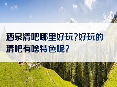 酒泉清吧哪里好玩？好玩的清吧有啥特色呢？