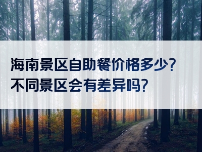 海南景区自助餐价格多少？不同景区会有差异吗？