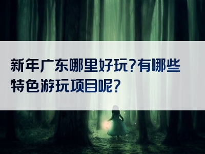 新年广东哪里好玩？有哪些特色游玩项目呢？