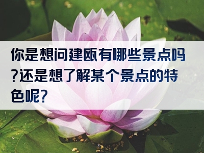 你是想问建瓯有哪些景点吗？还是想了解某个景点的特色呢？