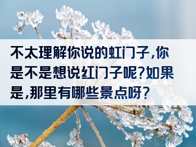 不太理解你说的虹门子，你是不是想说红门子呢？如果是，那里有哪些景点呀？