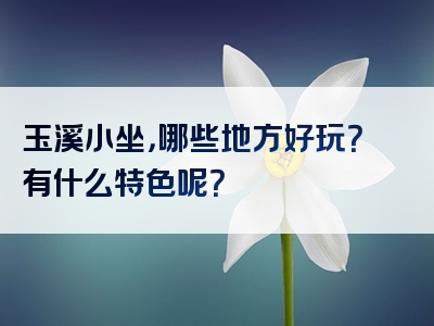 玉溪小坐，哪些地方好玩？有什么特色呢？