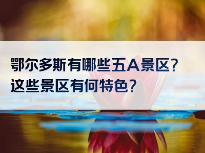 鄂尔多斯有哪些五A景区？这些景区有何特色？