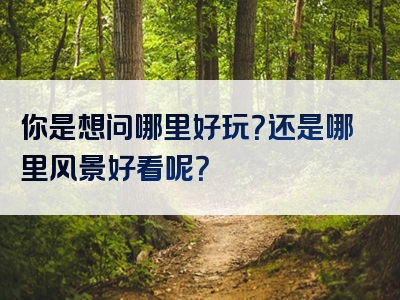 你是想问哪里好玩？还是哪里风景好看呢？
