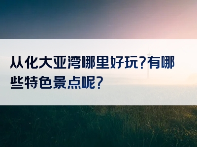 从化大亚湾哪里好玩？有哪些特色景点呢？