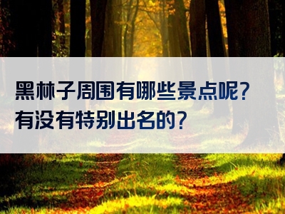 黑林子周围有哪些景点呢？有没有特别出名的？