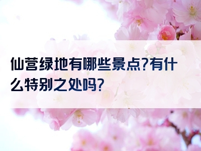 仙营绿地有哪些景点？有什么特别之处吗？