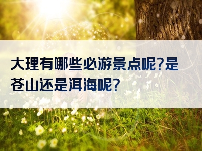 大理有哪些必游景点呢？是苍山还是洱海呢？