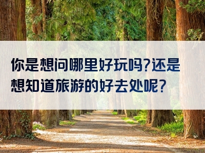 你是想问哪里好玩吗？还是想知道旅游的好去处呢？