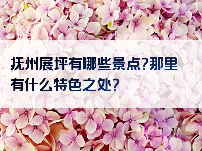 抚州展坪有哪些景点？那里有什么特色之处？