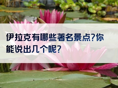 伊拉克有哪些著名景点？你能说出几个呢？