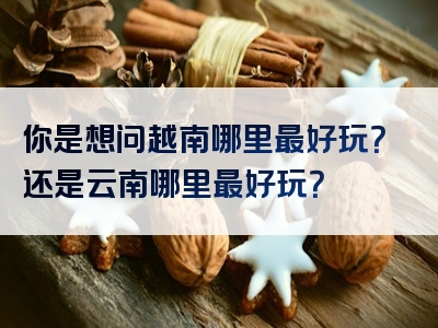 你是想问越南哪里最好玩？还是云南哪里最好玩？